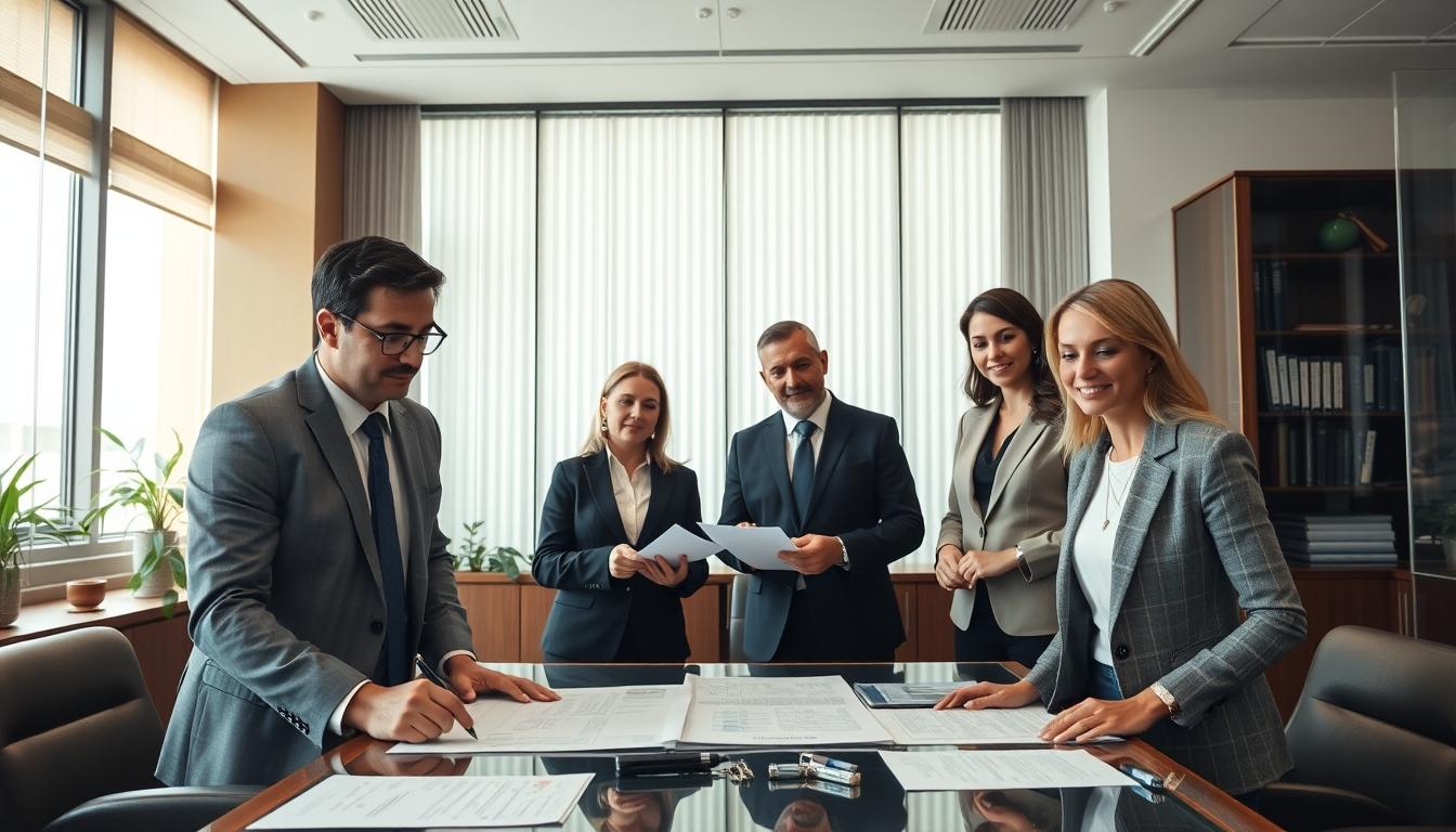 Senior legal team and family support